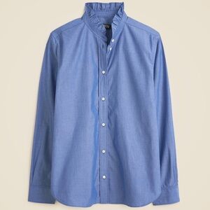 Jcrew Jules ruffle-collar shirt in cotton poplin, size 2